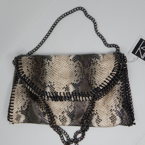 Python Chain Border Shoulder bag faux python NWT - Picture 7 of 8